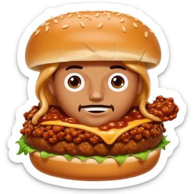 person eating sloppy joe sticker