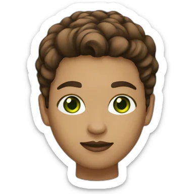lightskin designer with green eyes short brown hair sticker