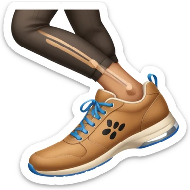 a shoe with a foot inside, stepping and showing a clear shoe print below. and leg with motion line







 sticker
