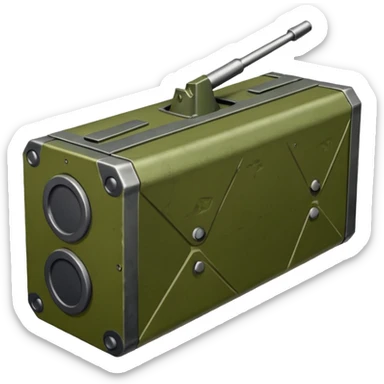 generate a realistic elongated parallelepiped anti-tank mine sticker