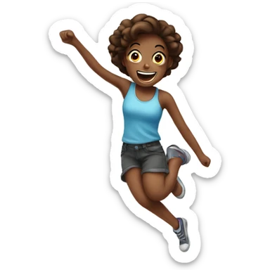 girl jump happy sticker
