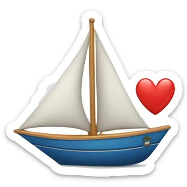 sailboat with heart on sail sticker