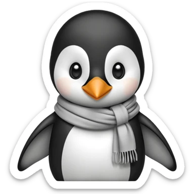 penguin with different scarf single-color  sticker