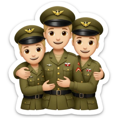 Soldados dando un abrazo de fraternidad sticker