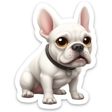 White Frenchie sticker