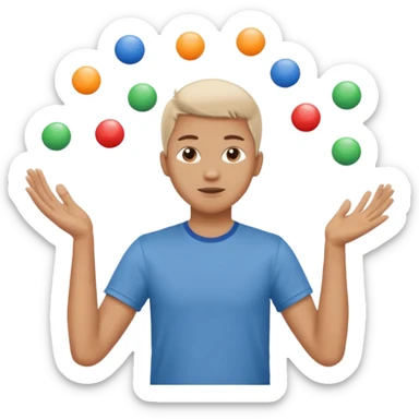 person mimicking juggling but without the balls sticker