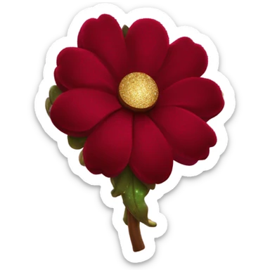 beautiful glittery velvet texture mystical flower that is like the one from rapunzel movie from 2010 and is in a deep scarlet red color sticker