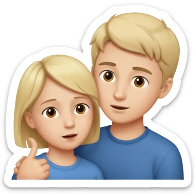 A boy showing right cheek to her mother asking for a gentle playful slap sticker