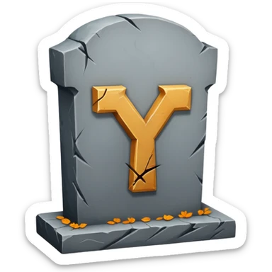 The letter 'Y' on a grave, no background sticker