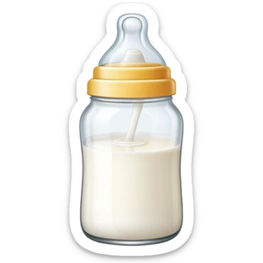 baby bottle with milk, biberon sticker