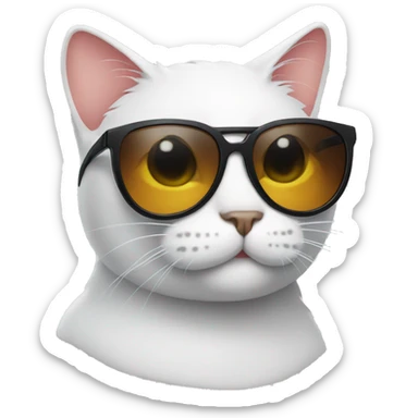 Cat with sunglasses sticker