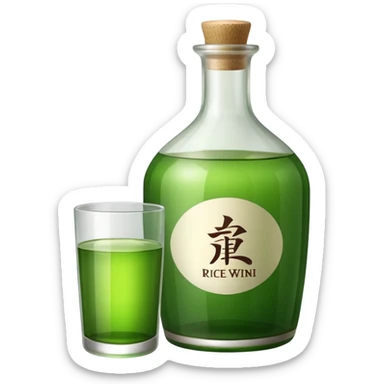 a bottle of rice wine sticker