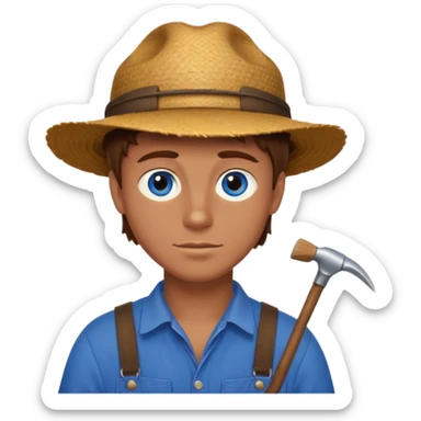CREATE ME A NICE FARMER BOY BROWN HAIR TANNED SKIN AND BLUE EYES sticker