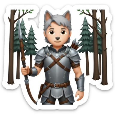 un archer avec un loup sticker