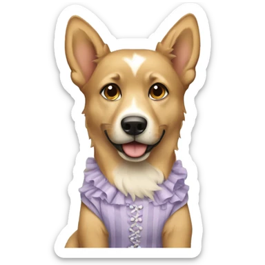 A 🐕 wearing a dress sticker