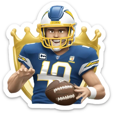 los angeles chargers quarterback justin herbert champion with a crown   sticker