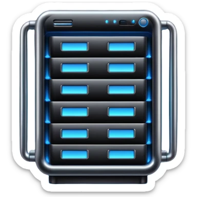 dark data server simple and mordern rack 2.5d icon  sticker