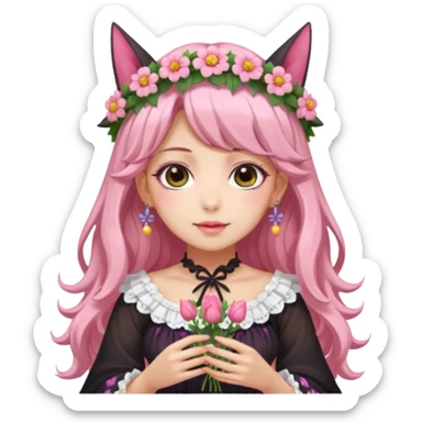 Pink Hime Gyaru Witch Flower Girl sticker
