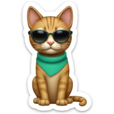 Cat with sunglasses wearing ja sticker