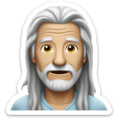 Old man with long hair and a bad knee sticker