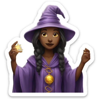 Girl Wizard magic tarot sticker