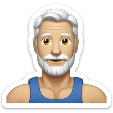 Muscular older white man with short beard brown hair sticker