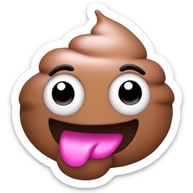 Pink poop emoji sticker