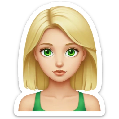 Blonde girl with greeneyes sticker