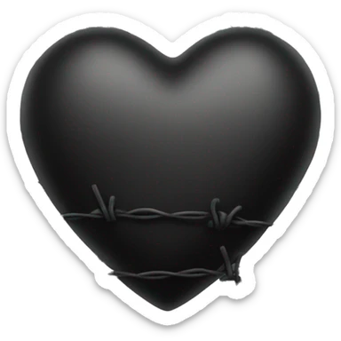 black heart with black barbed wire on outside of it  sticker