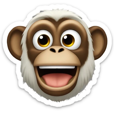 Monkey being goofy sticker