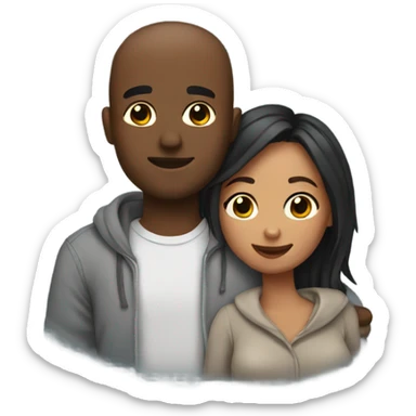 Cuddling mix couple  sticker