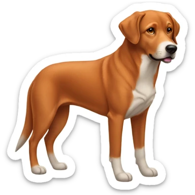  Handsome brown haired man and fox red labrador retriever sticker