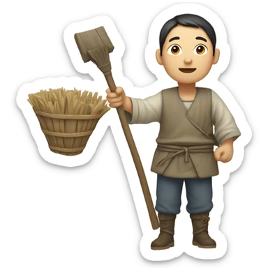 Chinese peasant photorealistic sticker