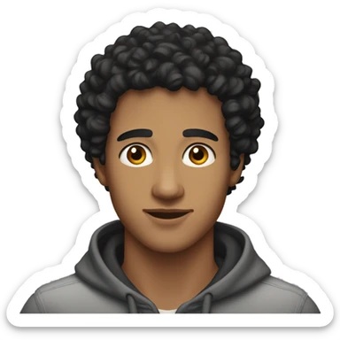 A light skin handsome man with black curly hair and in his 20s sticker