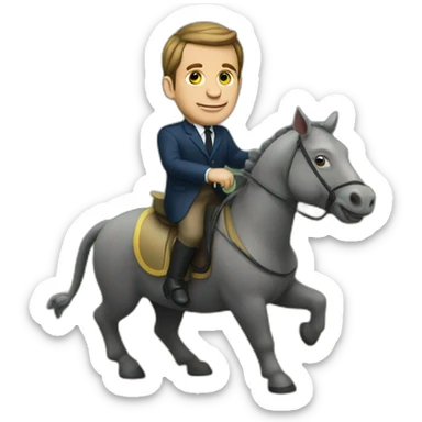 Macron sur hippopotame sticker