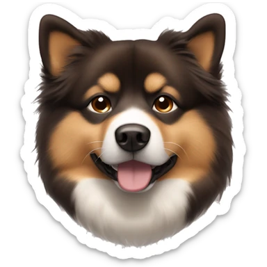 Finnish Lapphund brown. His nose and face is covered with dark brown spots sticker