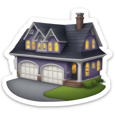 Haunted house attached garage  sticker