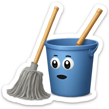 Bucket and mop sticker