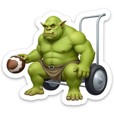 huge ogre on the toiler and football cart sticker