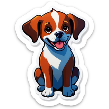 Dog being mischievous  sticker