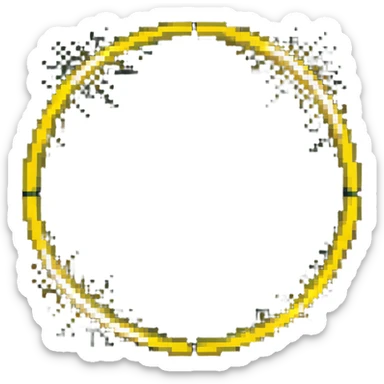 pixel art sun without face, just a yellow circle with rays sticker