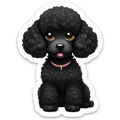 black poodle baby cute kawaii little sticker