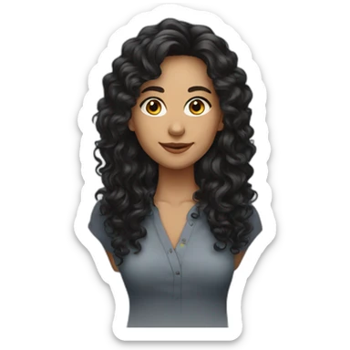 alyson our boss long curly dark hair sticker