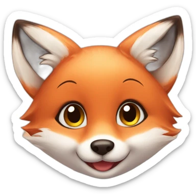 very sweet baby fox sticker