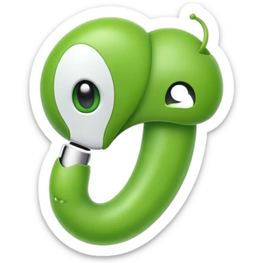 cute green pea with a single airpod in one ear sticker