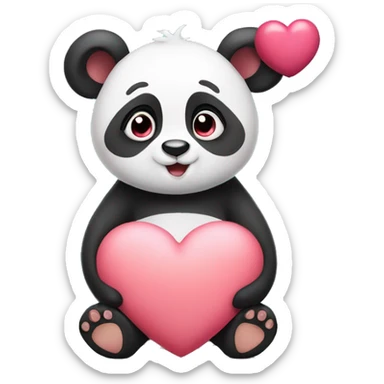 cute panda with big heart and a name TARA under her. sticker