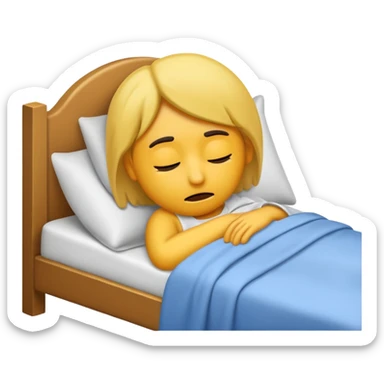 Sick in bed sticker
