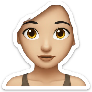 A beautiful brunette girl with brown eyes and soft black hair  sticker