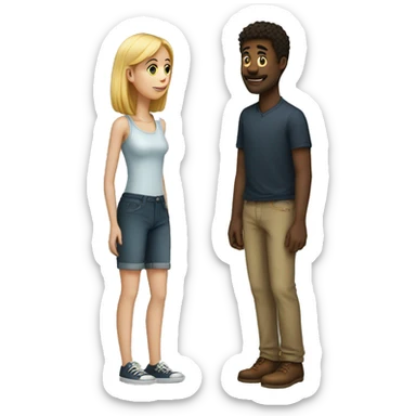 Tall boyfriend with short girlfriend sticker