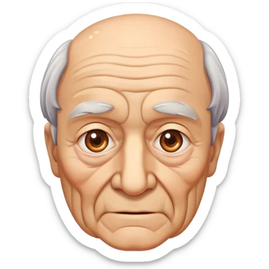 elderly grandfather with brown eyes sticker
